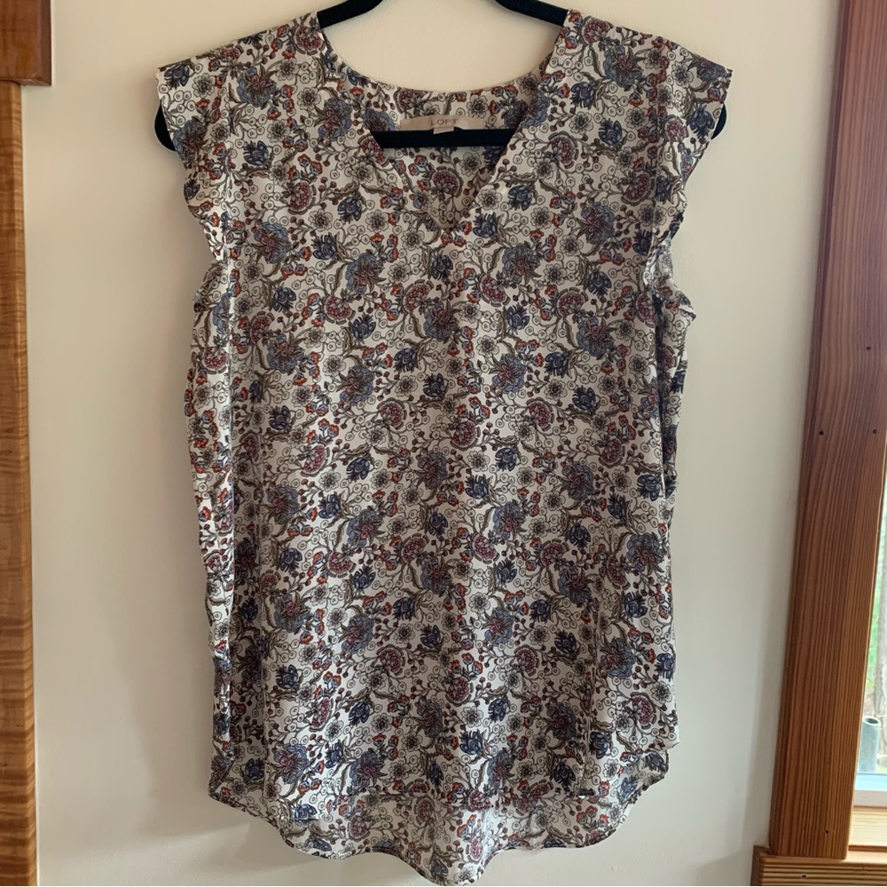⭐️ 3 for $20 ⭐️ LOFT Multicolor Floral short sleeve/sleeveless Blouse